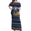 Personalized Eagles Rugby Xmas Off Shoulder Maxi Dress Australia AFL Mascot
