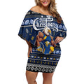Personalized Eagles Rugby Xmas Off Shoulder Short Dress Australia AFL Mascot