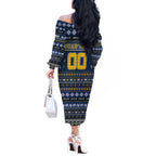 Personalized Eagles Rugby Xmas Off The Shoulder Long Sleeve Dress Australia AFL Mascot