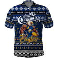 Personalized Eagles Rugby Xmas Polo Shirt Australia AFL Mascot