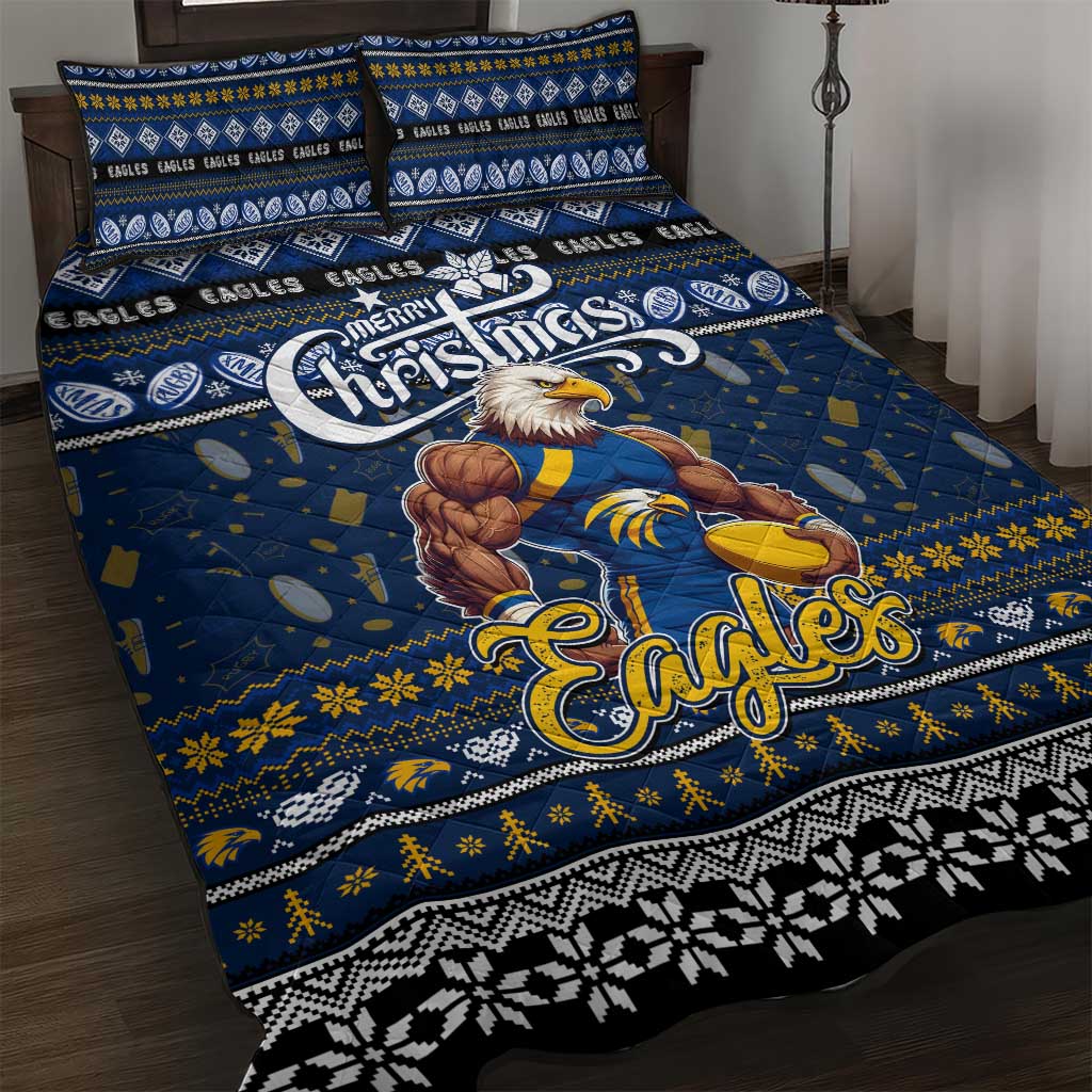 Eagles Football Xmas Quilt Bed Set Australia AFL Mascot