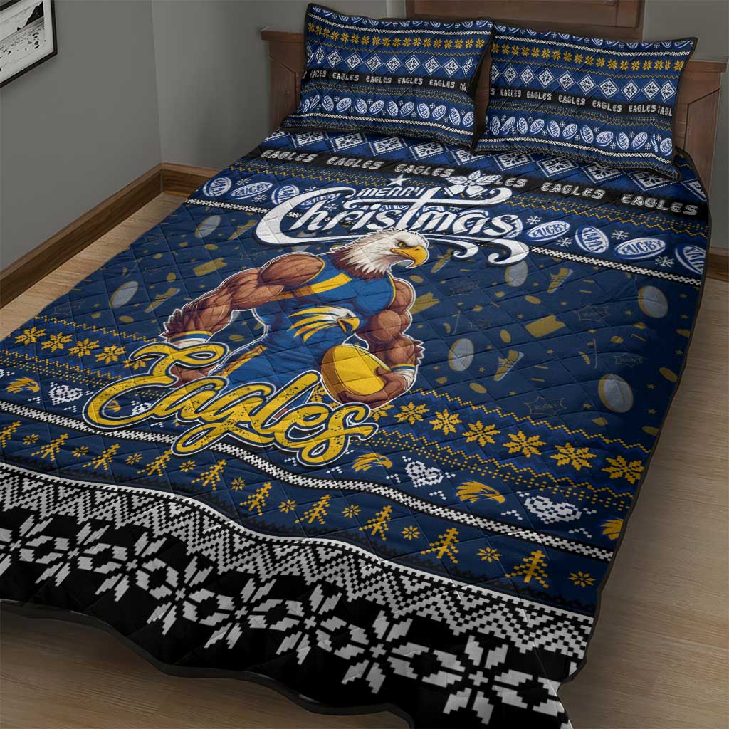 Eagles Football Xmas Quilt Bed Set Australia AFL Mascot