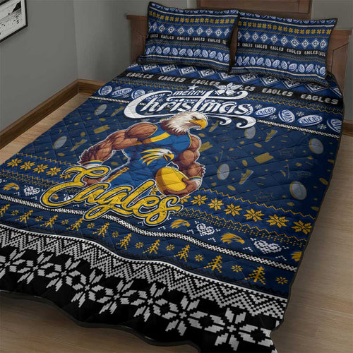 Eagles Football Xmas Quilt Bed Set Australia AFL Mascot