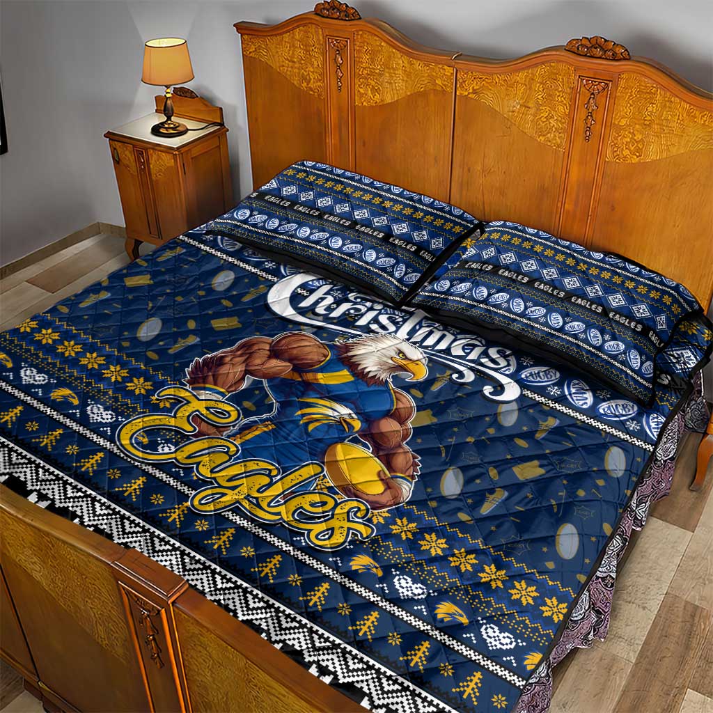 Eagles Football Xmas Quilt Bed Set Australia AFL Mascot
