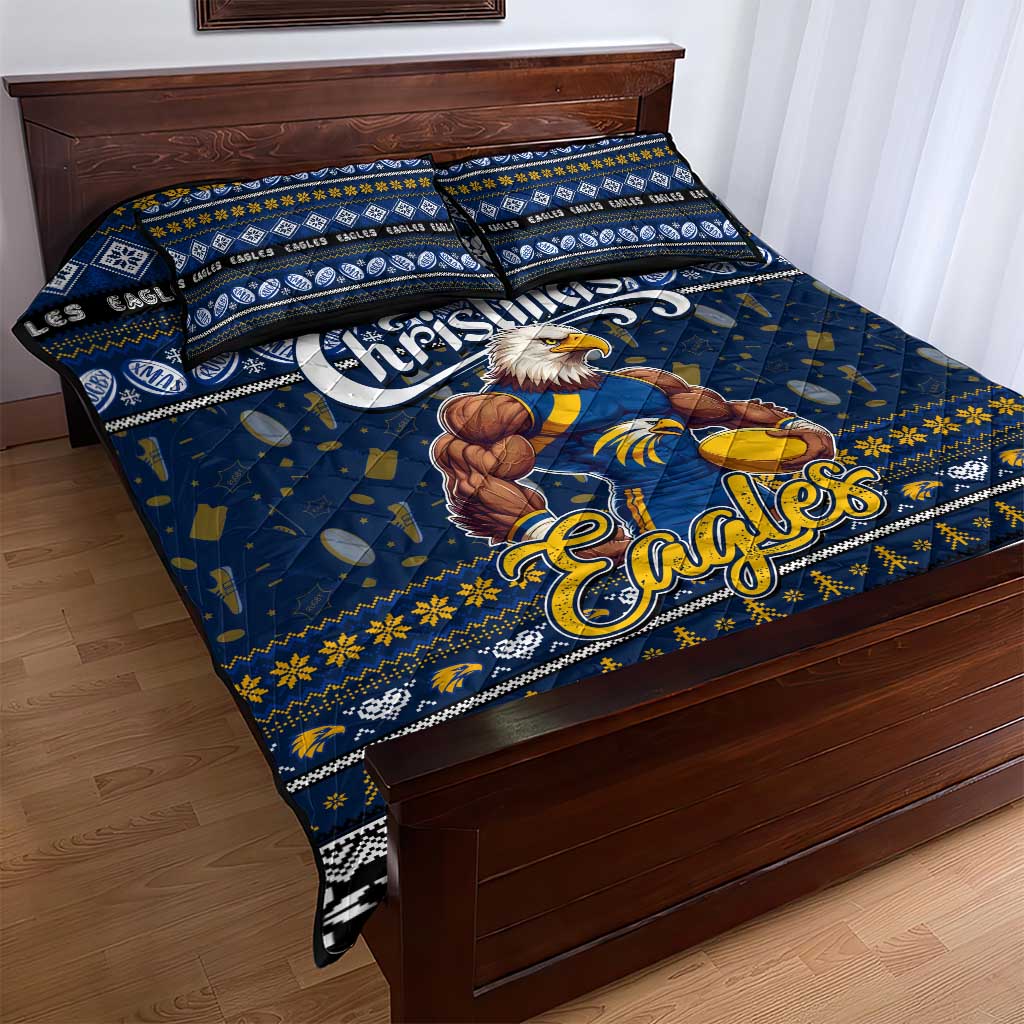 Eagles Football Xmas Quilt Bed Set Australia AFL Mascot