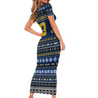 Personalized Eagles Rugby Xmas Short Sleeve Bodycon Dress Australia AFL Mascot