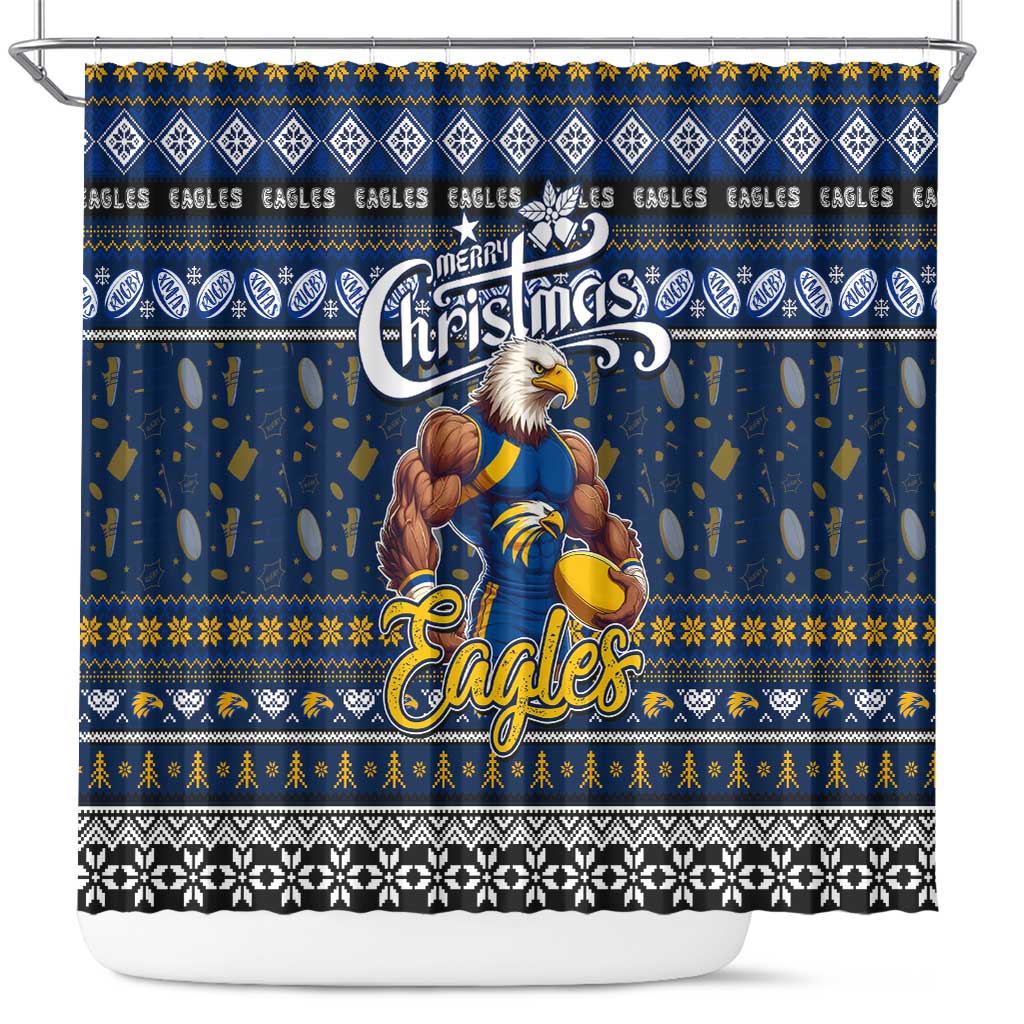 Eagles Football Xmas Shower Curtain Australia AFL Mascot