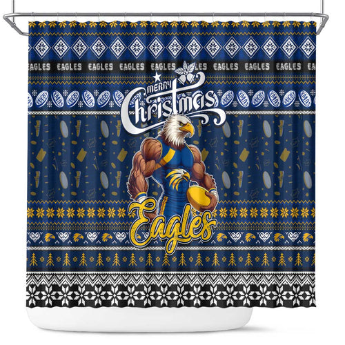 Eagles Football Xmas Shower Curtain Australia AFL Mascot