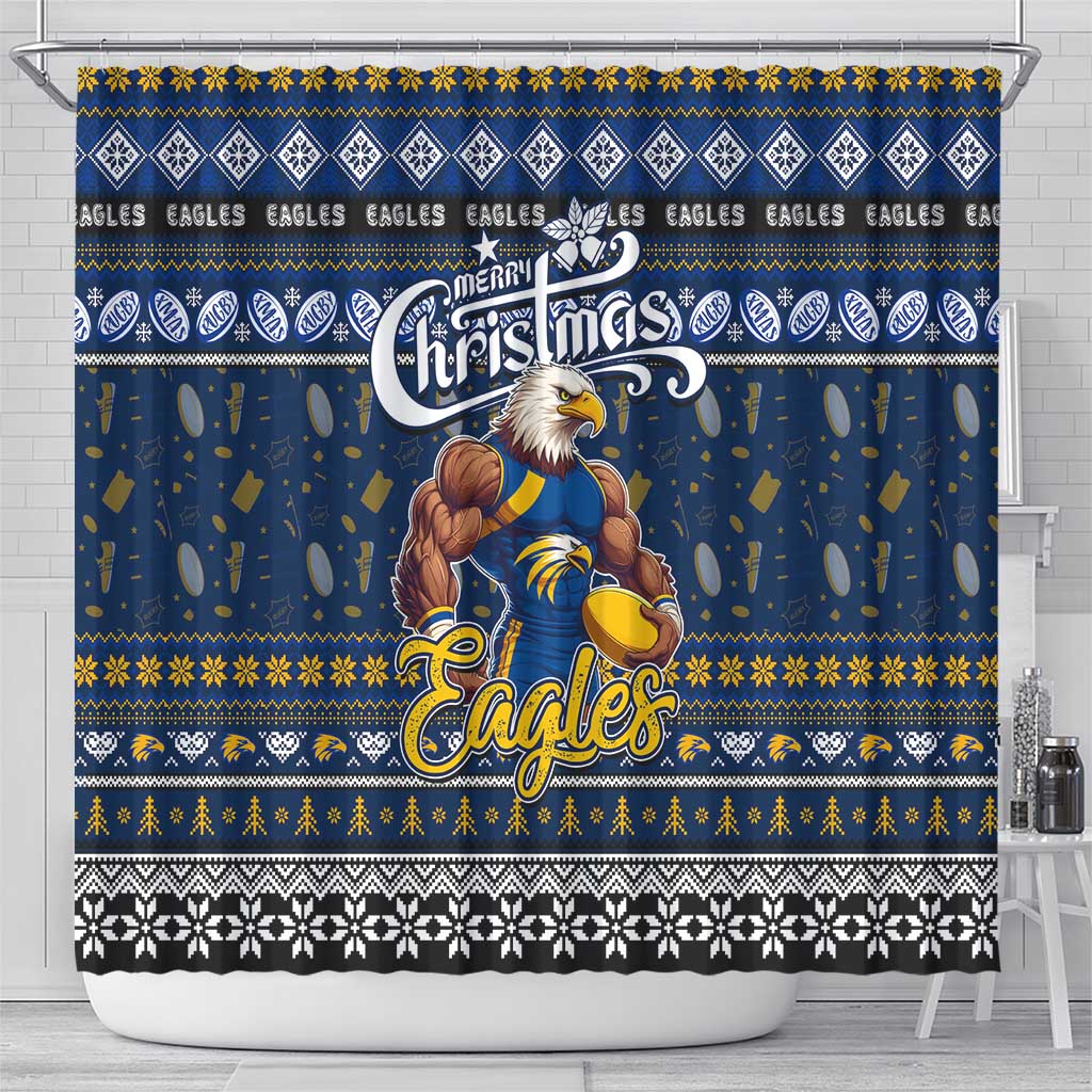 Eagles Football Xmas Shower Curtain Australia AFL Mascot