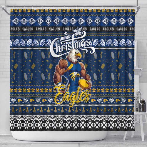 Eagles Football Xmas Shower Curtain Australia AFL Mascot