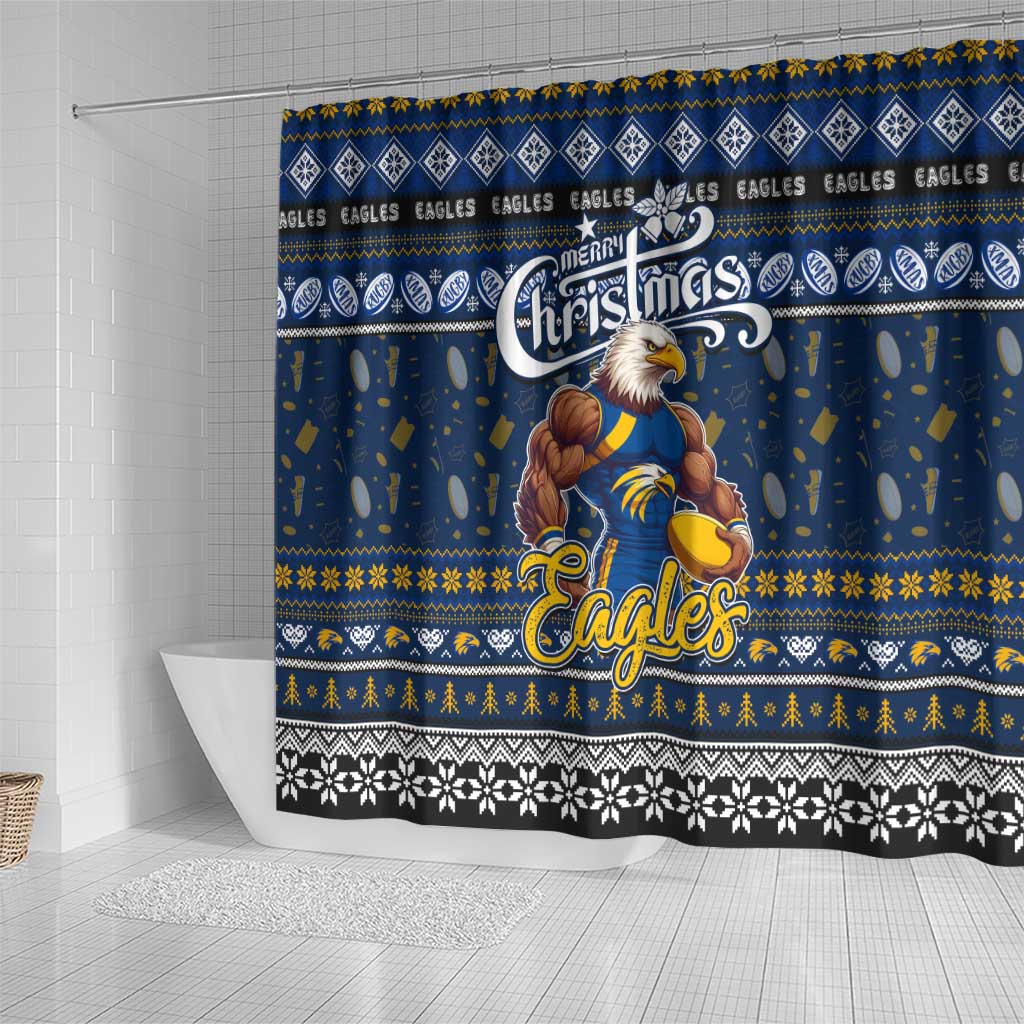Eagles Football Xmas Shower Curtain Australia AFL Mascot
