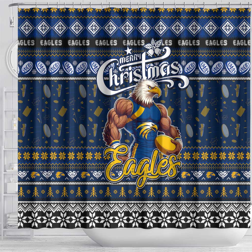 Eagles Football Xmas Shower Curtain Australia AFL Mascot