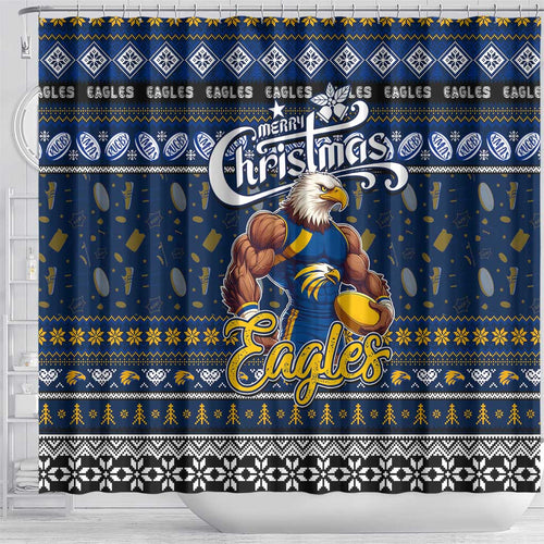 Eagles Football Xmas Shower Curtain Australia AFL Mascot