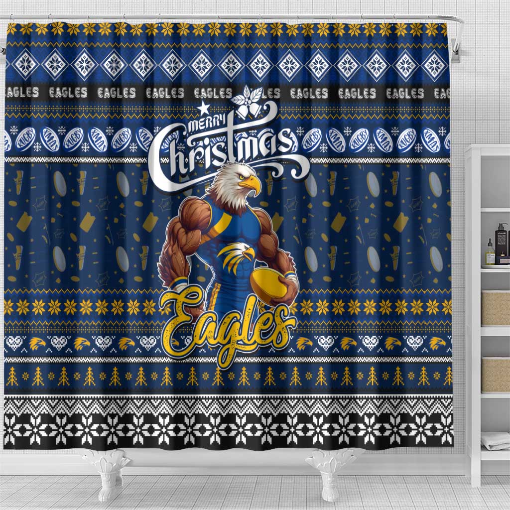 Eagles Football Xmas Shower Curtain Australia AFL Mascot