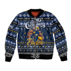 Personalized Eagles Rugby Xmas Sleeve Zip Bomber Jacket Australia AFL Mascot