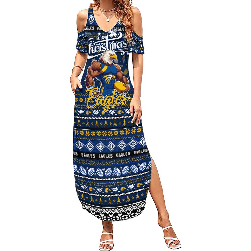 Personalized Eagles Rugby Xmas Summer Maxi Dress Australia AFL Mascot
