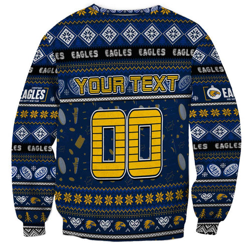 Personalized Eagles Rugby Xmas Sweatshirt Australia AFL Mascot