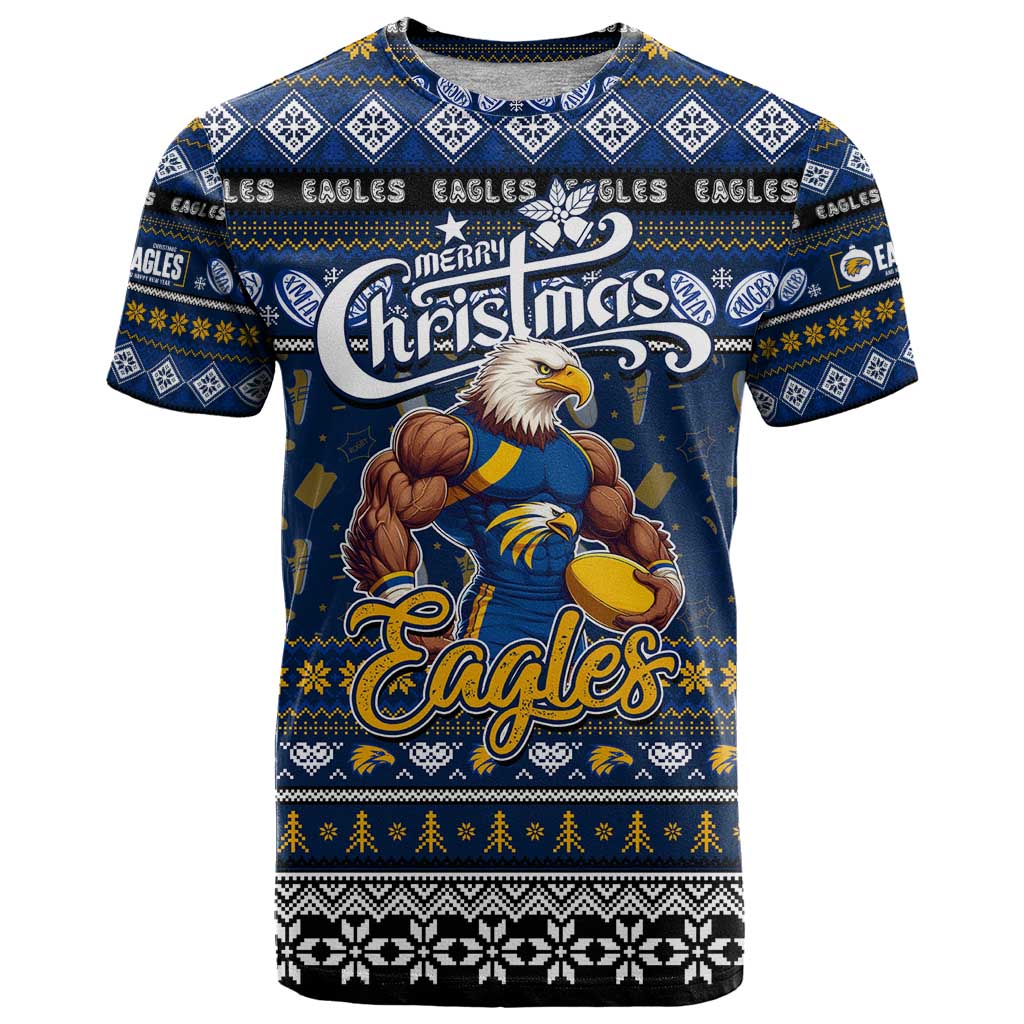 Personalized Eagles Rugby Xmas T Shirt Australia AFL Mascot