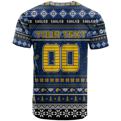 Personalized Eagles Rugby Xmas T Shirt Australia AFL Mascot