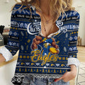 Personalized Eagles Rugby Xmas Women Casual Shirt Australia AFL Mascot