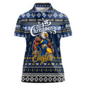 Personalized Eagles Rugby Xmas Women Polo Shirt Australia AFL Mascot