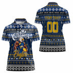 Personalized Eagles Rugby Xmas Women Polo Shirt Australia AFL Mascot