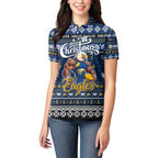 Personalized Eagles Rugby Xmas Women Polo Shirt Australia AFL Mascot