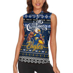 Personalized Eagles Rugby Xmas Women Sleeveless Polo Shirt Australia AFL Mascot