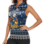 Personalized Eagles Rugby Xmas Women Sleeveless Polo Shirt Australia AFL Mascot
