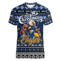 Personalized Eagles Rugby Xmas Women V-Neck T-Shirt Australia AFL Mascot