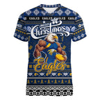Personalized Eagles Rugby Xmas Women V-Neck T-Shirt Australia AFL Mascot