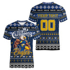 Personalized Eagles Rugby Xmas Women V-Neck T-Shirt Australia AFL Mascot