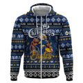 Personalized Eagles Rugby Xmas Zip Hoodie Australia AFL Mascot