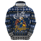 Personalized Eagles Rugby Xmas Zip Hoodie Australia AFL Mascot