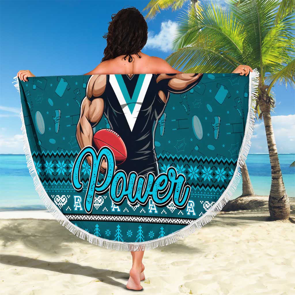 Power Football Xmas Beach Blanket Australia AFL Mascot