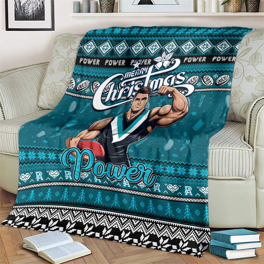 Power Football Xmas Blanket Australia AFL Mascot