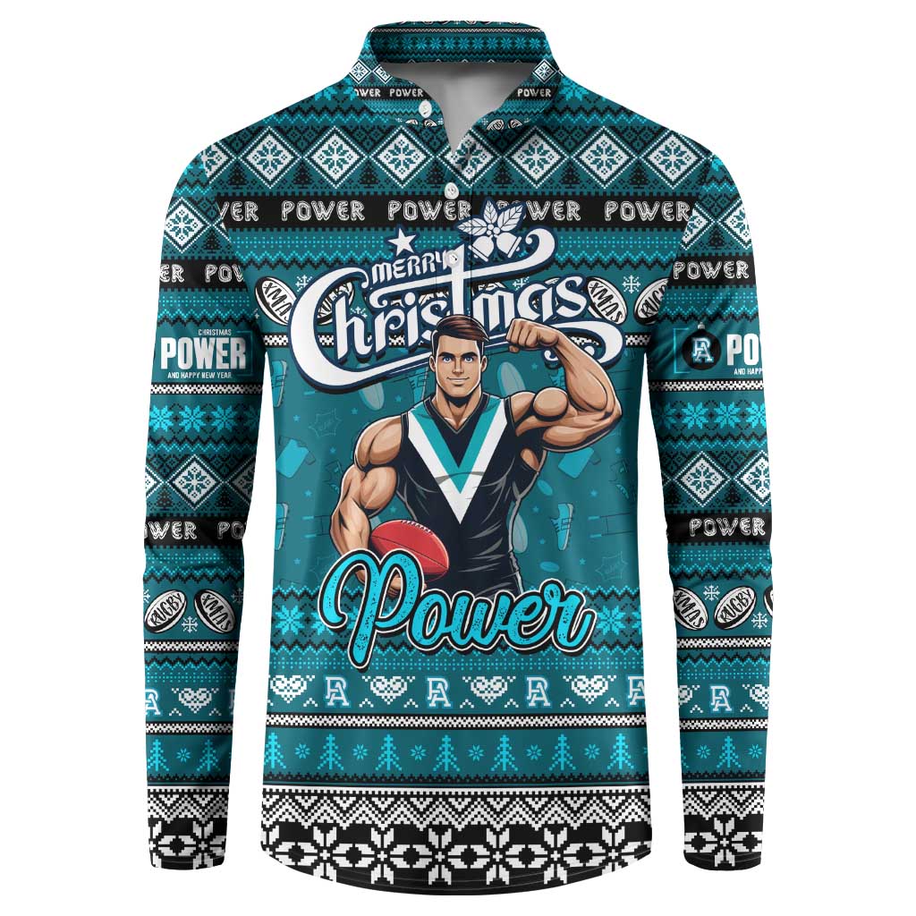 Personalized Power Rugby Xmas Button Sweatshirt Australia AFL Mascot