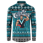 Personalized Power Rugby Xmas Button Sweatshirt Australia AFL Mascot