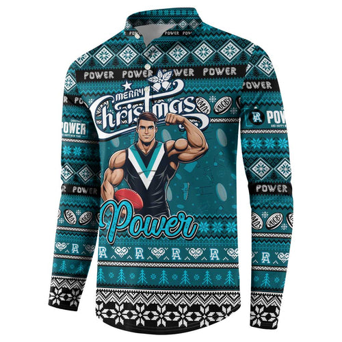 Personalized Power Rugby Xmas Button Sweatshirt Australia AFL Mascot