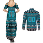 Personalized Power Rugby Xmas Couples Matching Summer Maxi Dress and Long Sleeve Button Shirt Australia AFL Mascot