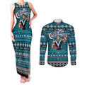 Personalized Power Rugby Xmas Couples Matching Tank Maxi Dress and Long Sleeve Button Shirt Australia AFL Mascot
