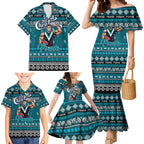 Personalized Power Rugby Xmas Family Matching Mermaid Dress and Hawaiian Shirt Australia AFL Mascot