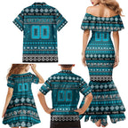 Personalized Power Rugby Xmas Family Matching Mermaid Dress and Hawaiian Shirt Australia AFL Mascot
