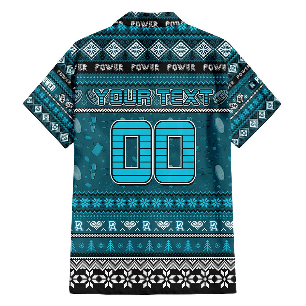Personalized Power Rugby Xmas Family Matching Off The Shoulder Long Sleeve Dress and Hawaiian Shirt Australia AFL Mascot