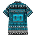 Personalized Power Rugby Xmas Family Matching Off Shoulder Maxi Dress and Hawaiian Shirt Australia AFL Mascot