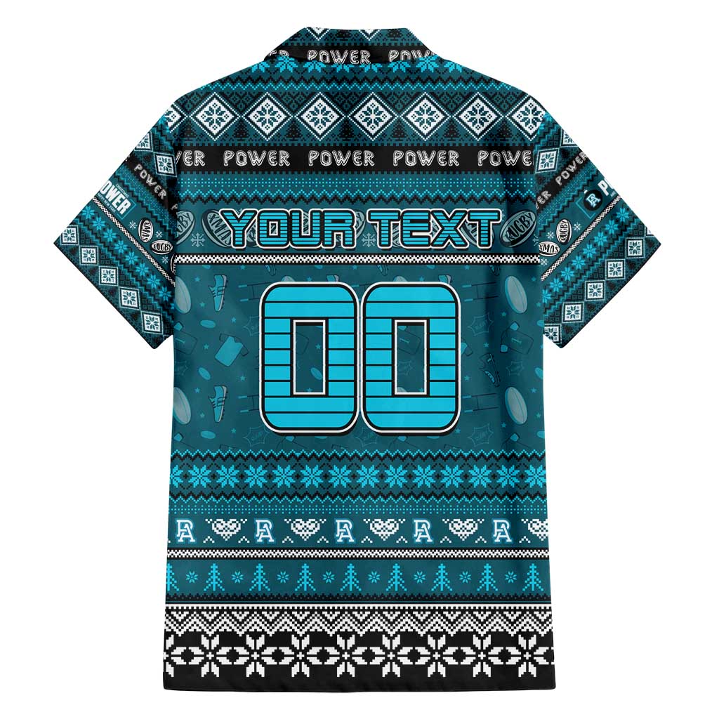 Personalized Power Rugby Xmas Family Matching Off Shoulder Maxi Dress and Hawaiian Shirt Australia AFL Mascot