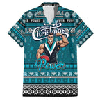 Personalized Power Rugby Xmas Family Matching Off Shoulder Short Dress and Hawaiian Shirt Australia AFL Mascot