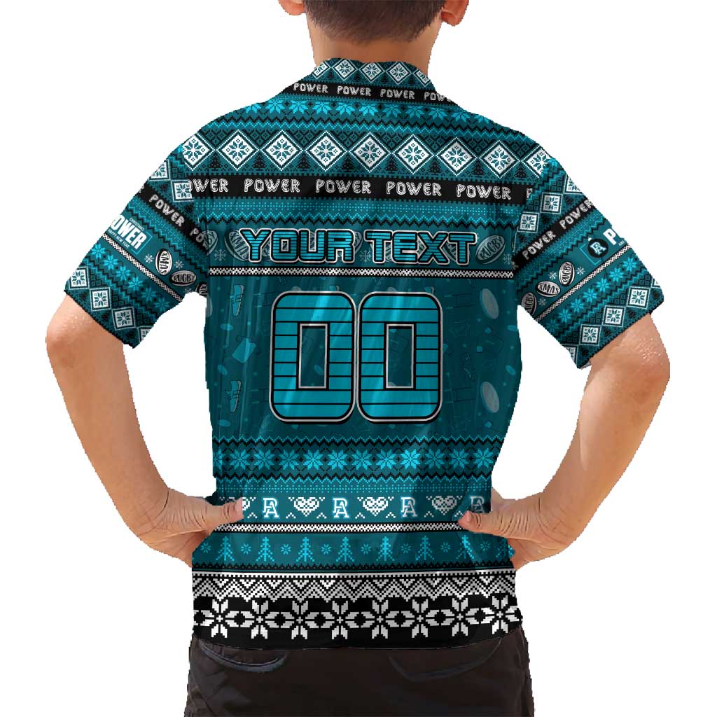 Personalized Power Rugby Xmas Family Matching Puletasi and Hawaiian Shirt Australia AFL Mascot