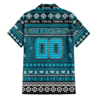 Personalized Power Rugby Xmas Family Matching Short Sleeve Bodycon Dress and Hawaiian Shirt Australia AFL Mascot