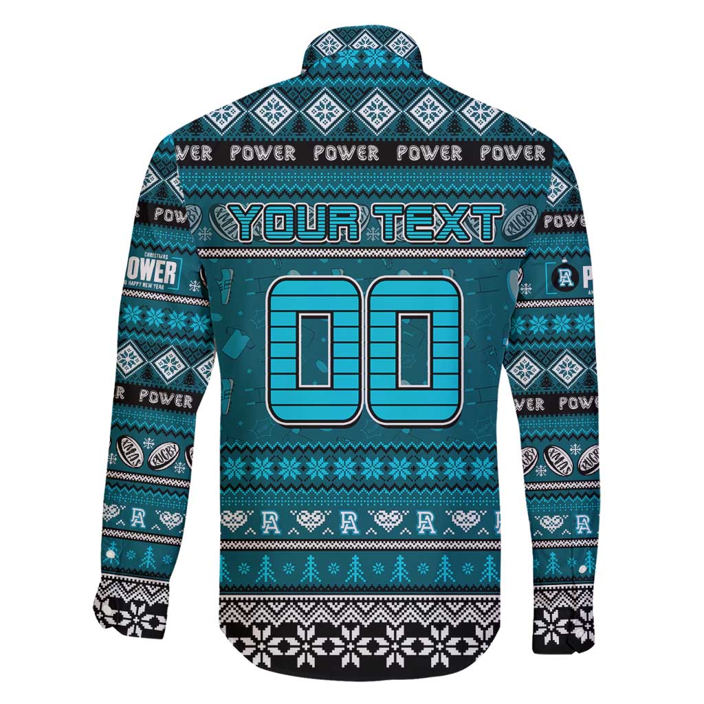 Personalized Power Rugby Xmas Family Matching Short Sleeve Bodycon Dress and Hawaiian Shirt Australia AFL Mascot